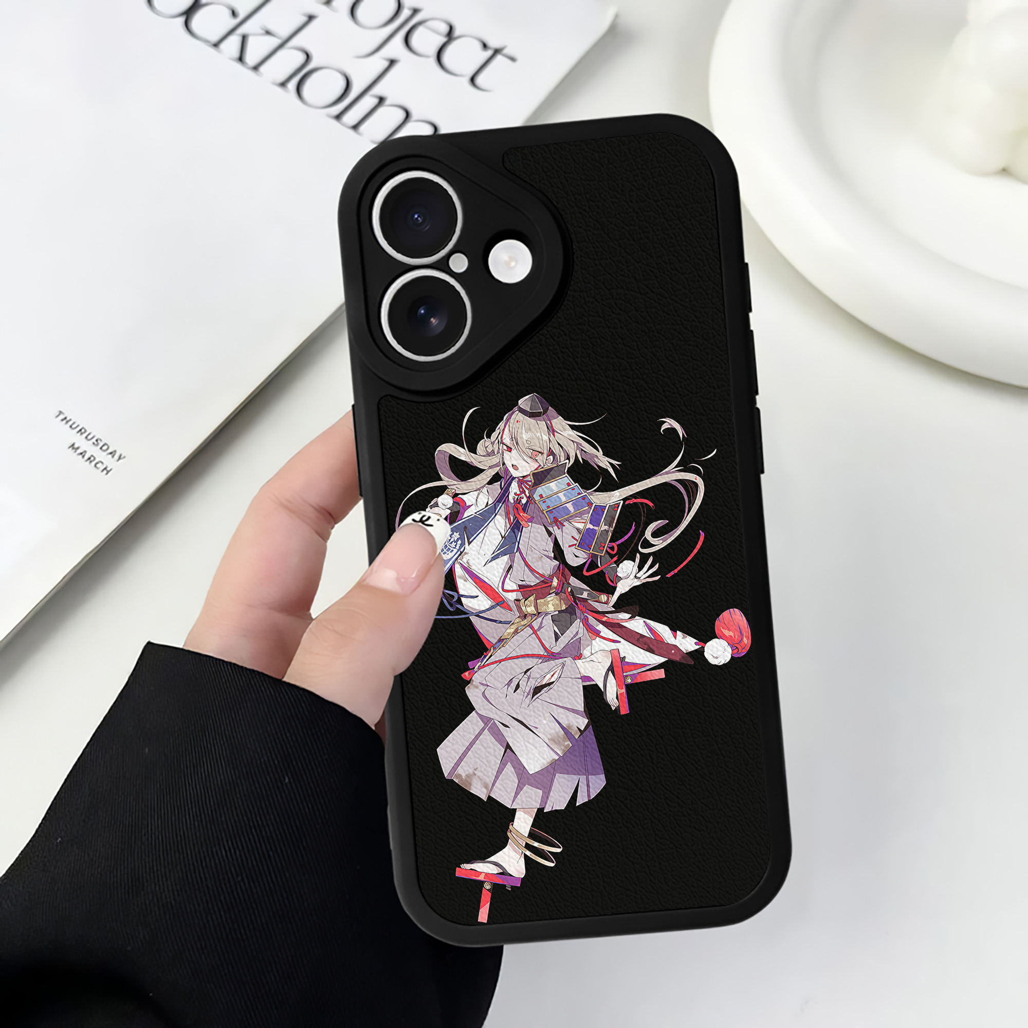 （画像用） 刀剣乱舞 Touken Ranbu 【iPhone 16シリーズ対応】シリコンスマホケース（レザー調） 材質：シリコン